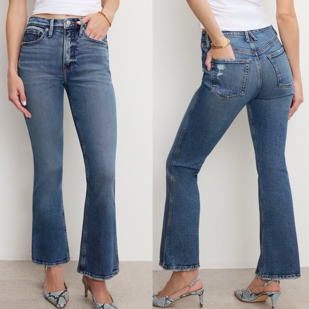 NWT Good American Good Kick Flare Jeans Size 10